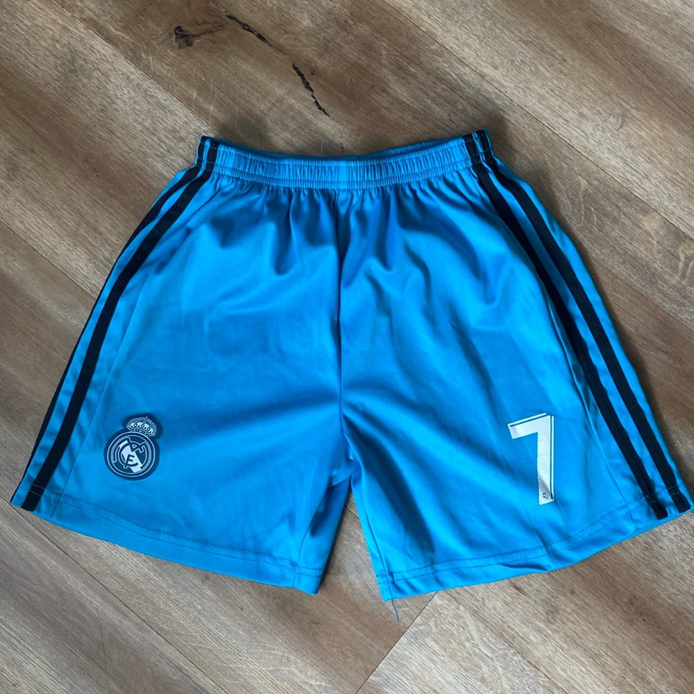 Ronaldo Real Madrid Blue Soccer Shorts